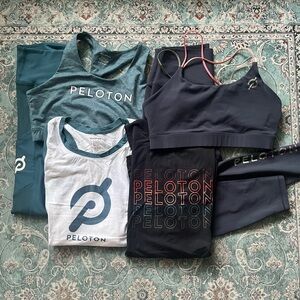 Size Large Peloton Apparel 3-piece leggings, sports bras and tanks